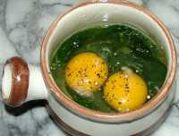 picture of
partial assembly of eggs florentine